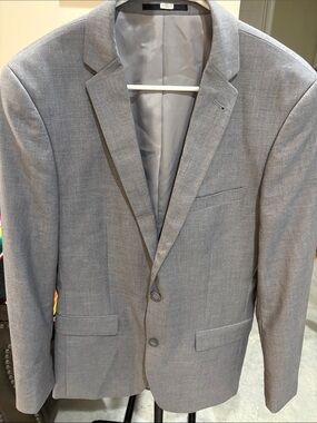 Light Gray Men's Two-Button Blazer - Smart Casual Sport Coat